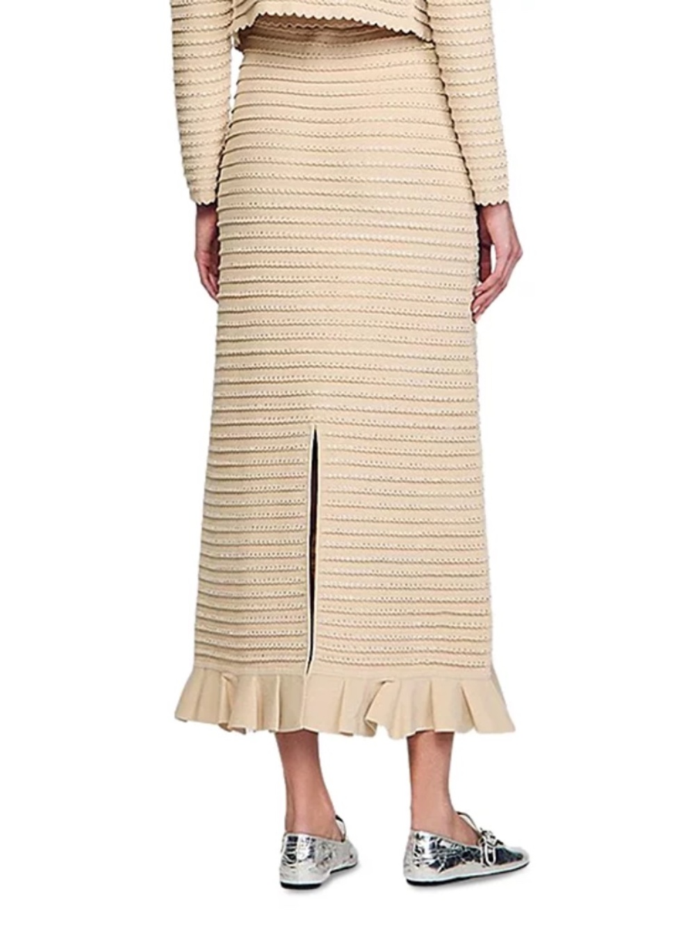 Merveilleuse Rhinestone Knit Maxi Skirt and Merveilleux Rhinestone Cardigan set - Picture 3 of 9